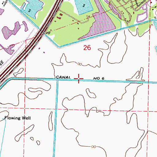 Topographic Map of Canal Number Six, LA