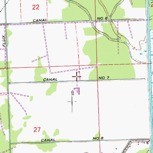 Topographic Map of Canal Number Seven, LA