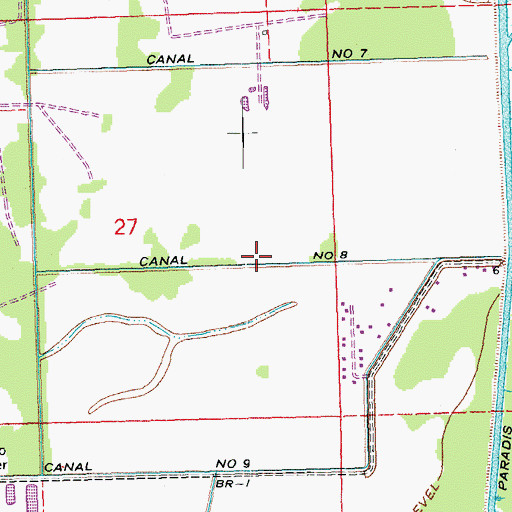 Topographic Map of Canal Number Eight, LA