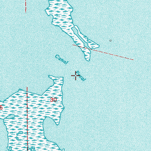 Topographic Map of Canal Pecal, LA