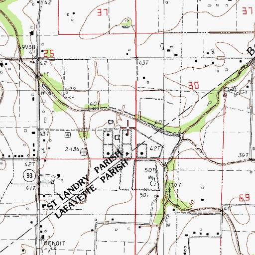 Topographic Map of Cankton Gas Field, LA
