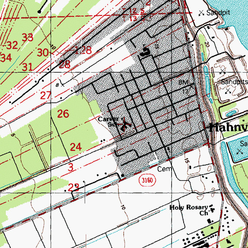 Topographic Map of George Washington Carver Early Learning Center School, LA