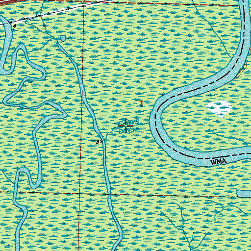 Topographic Map of Carys Ditch, LA