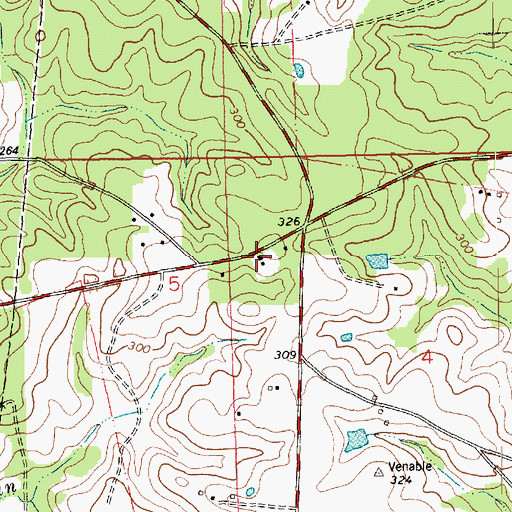 Topographic Map of Centerville School, LA