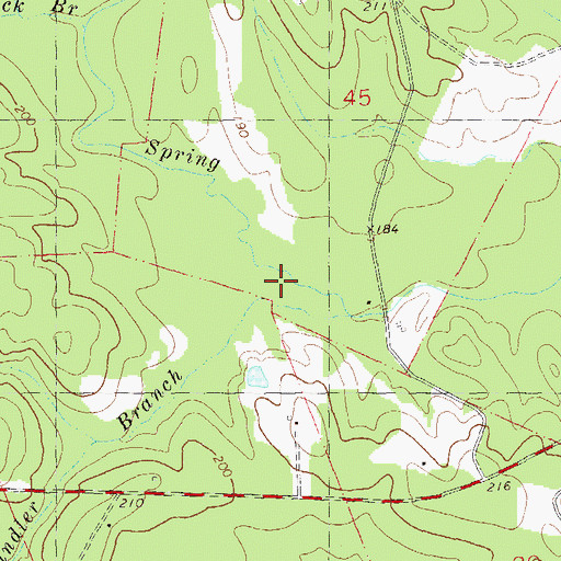 Topographic Map of Chandler Branch, LA