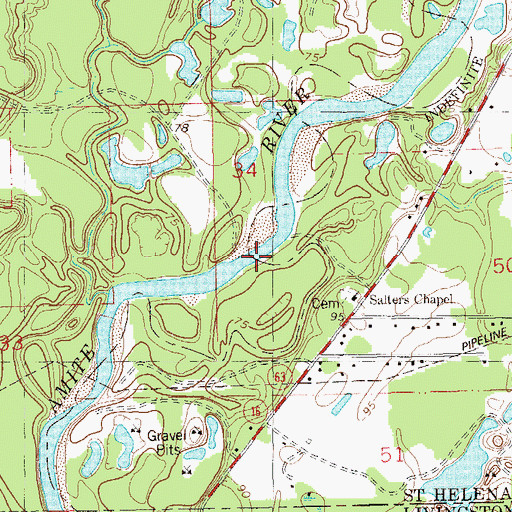 Topographic Map of Chaney Branch, LA
