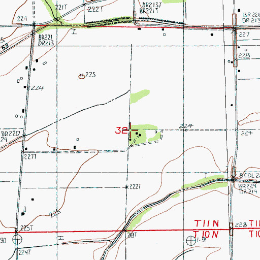 Topographic Map of Ward Cemetery, AR