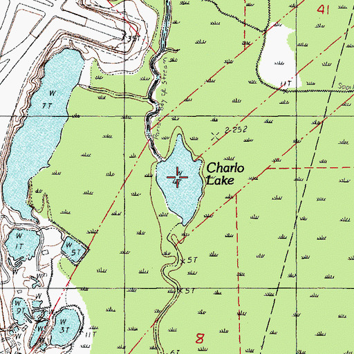 Topographic Map of Charlo Lake, LA