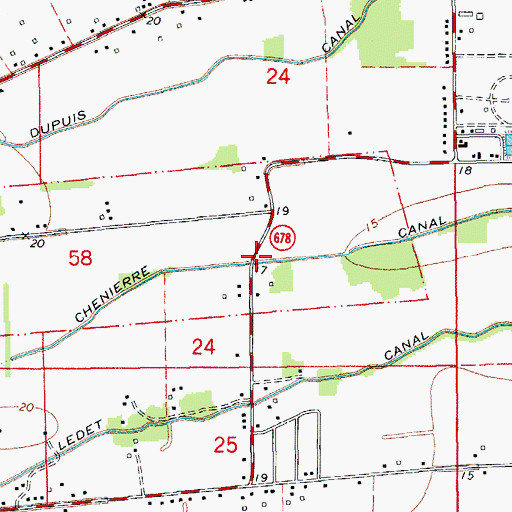Topographic Map of Chenierre Canal, LA