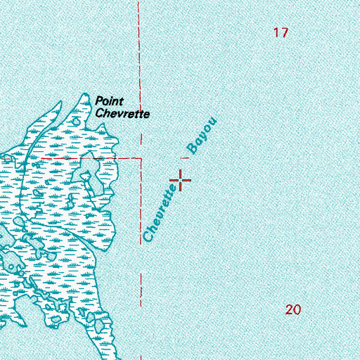 Topographic Map of Chevrette Bayou, LA