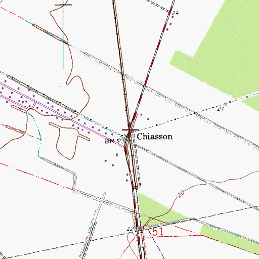 Topographic Map of Chiasson, LA