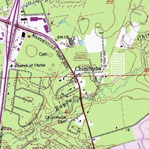 Topographic Map of Chinchuba, LA