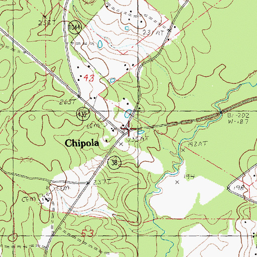 Topographic Map of Chipola, LA