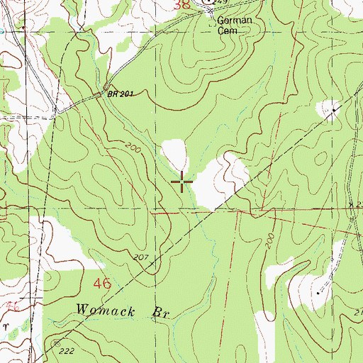 Topographic Map of Choctaw Creek, LA