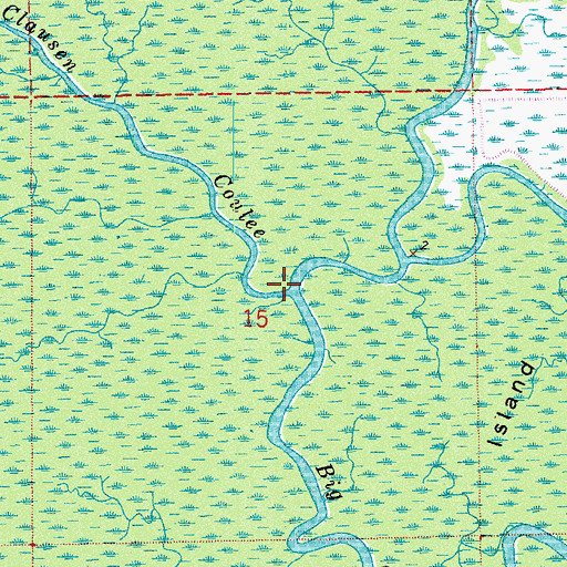 Topographic Map of Clausen Coulee, LA