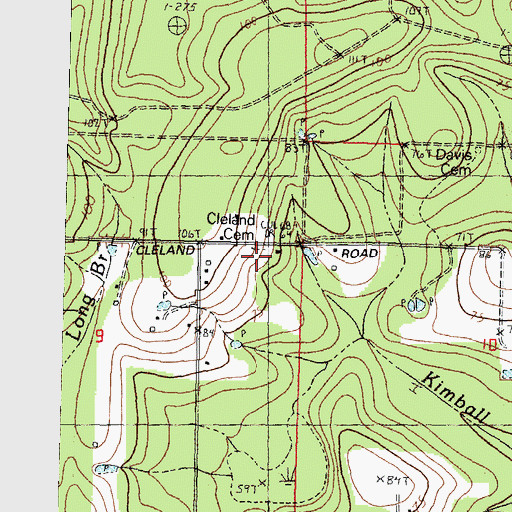 Topographic Map of Cleland Cemetery, LA