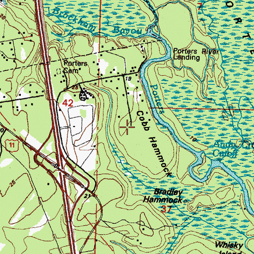Topographic Map of Cobb Hammock, LA