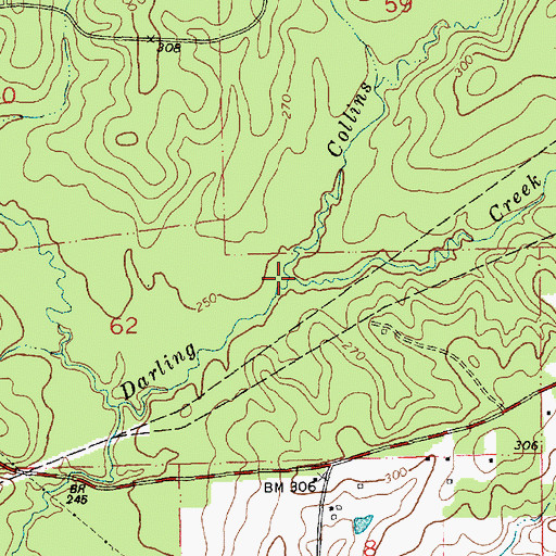 Topographic Map of Collins Creek, LA