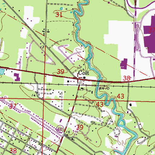 Topographic Map of Colt, LA
