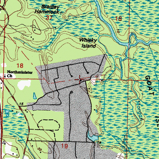 Topographic Map of Community Church, LA