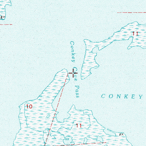 Topographic Map of Conkey Cove Pass, LA