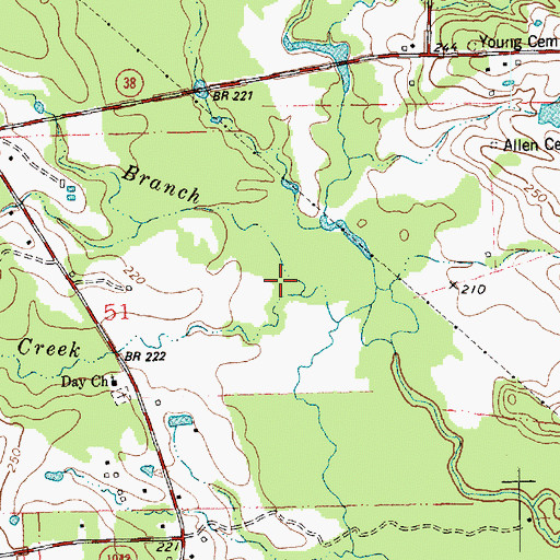 Topographic Map of Cotton Patch Branch, LA