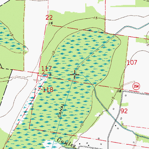 Topographic Map of Coulee Datider, LA
