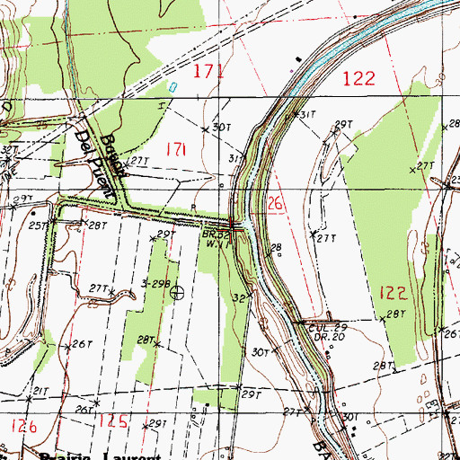Topographic Map of Coulee Rouge, LA