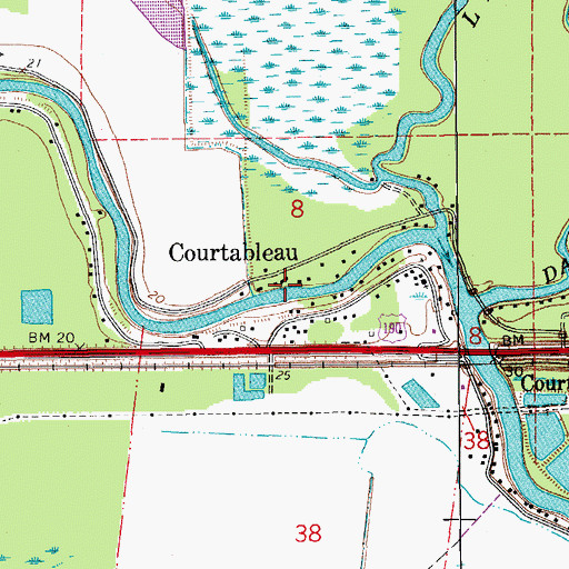Topographic Map of Courtableau, LA