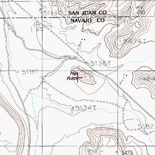 Topographic Map of Hat Rock, AZ