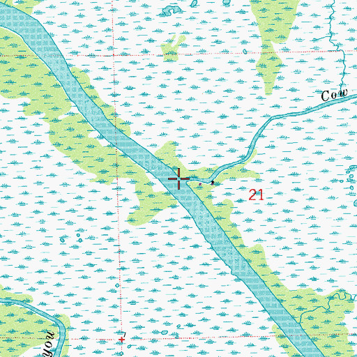 Topographic Map of Cow Island Bayou, LA