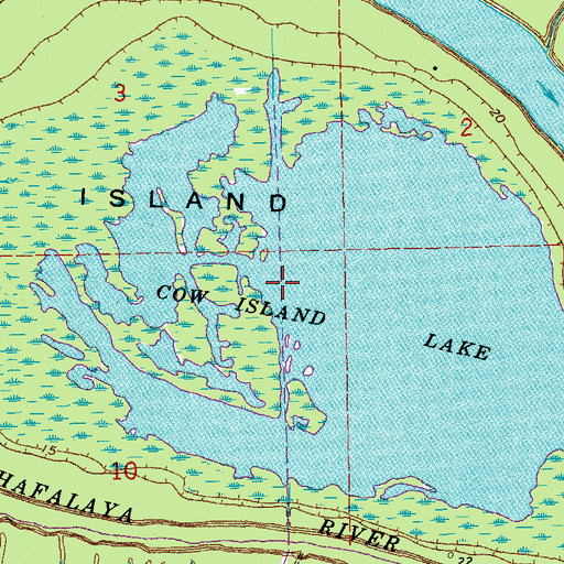 Topographic Map of Cow Island Lake, LA