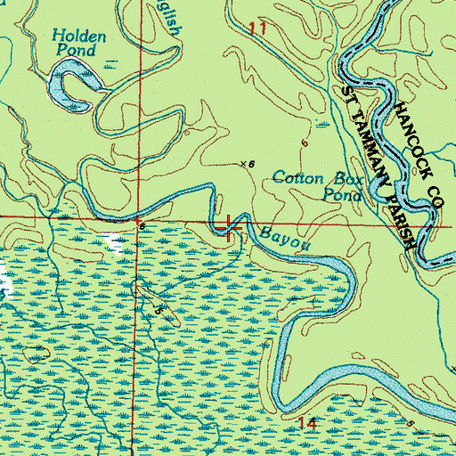 Topographic Map of Cradock Slough, LA