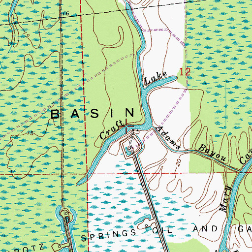 Topographic Map of Craft Lake, LA