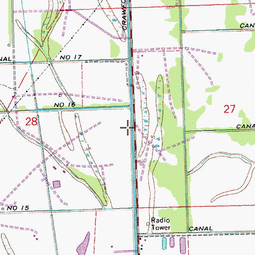 Topographic Map of Crawford Canal, LA