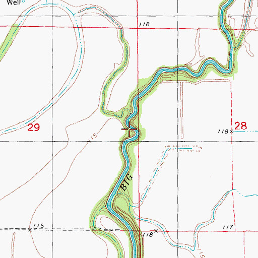 Topographic Map of Wards Bayou, AR