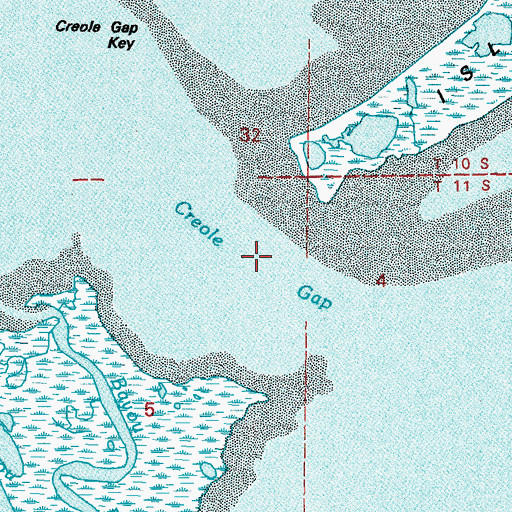 Topographic Map of Creole Gap, LA