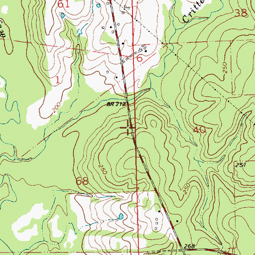 Topographic Map of Crittenden Cemetery, LA