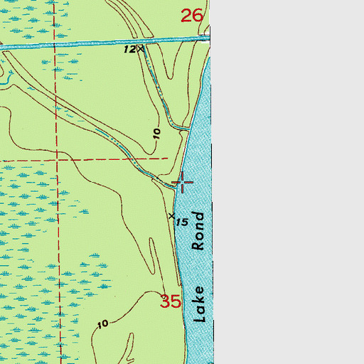Topographic Map of Crocodile Bayou, LA