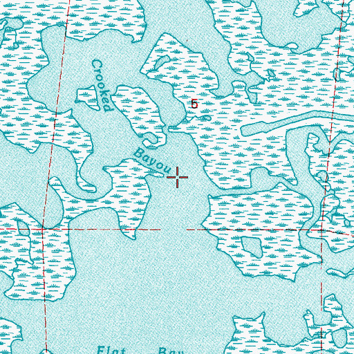 Topographic Map of Crooked Bayou, LA