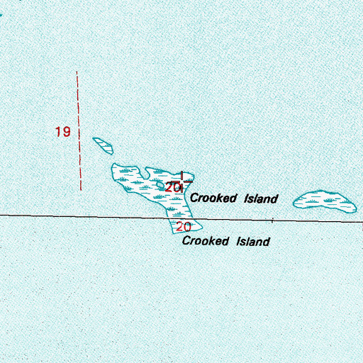 Topographic Map of Crooked Island, LA