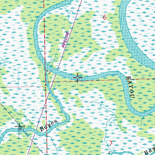 Topographic Map of Cross Bayou, LA