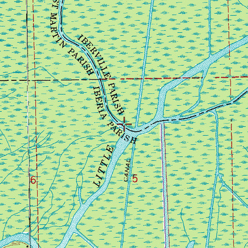 Topographic Map of Cross Bayou, LA