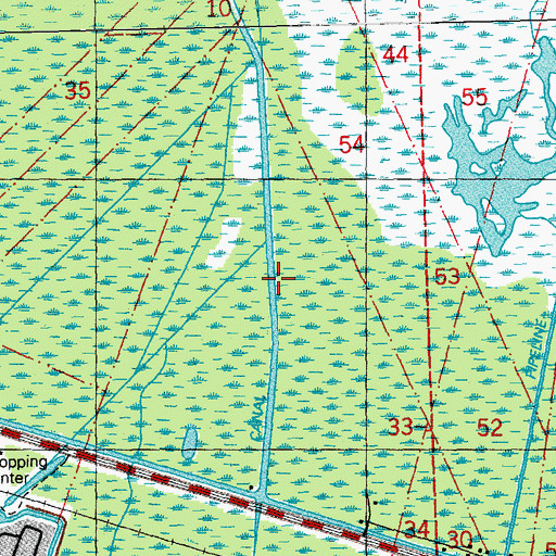 Topographic Map of Cross Bayou Canal, LA
