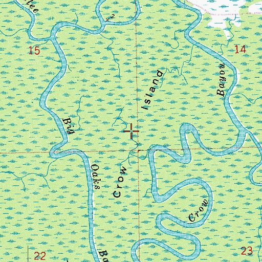 Topographic Map of Crow Island, LA