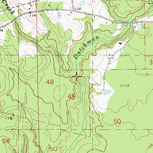 Topographic Map of Curtis Creek, LA