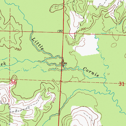 Topographic Map of Ware Creek, AR