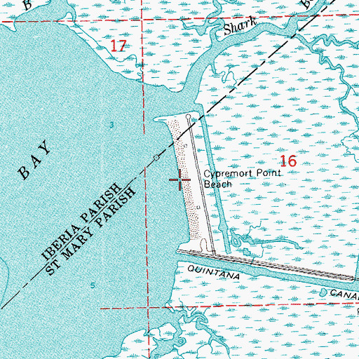 Topographic Map of Cypremort Point Beach, LA