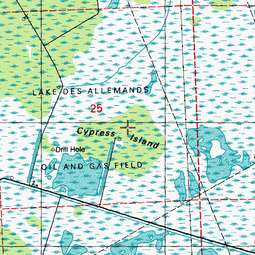 Topographic Map of Cypress Island, LA