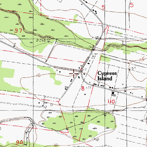Topographic Map of Cypress Island, LA